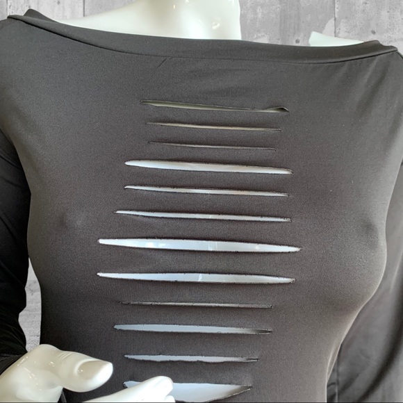 BLVD COLLECTION LASER CUT BLACK DRESS. SIZE XL. BODYCON - Picture 5 of 8